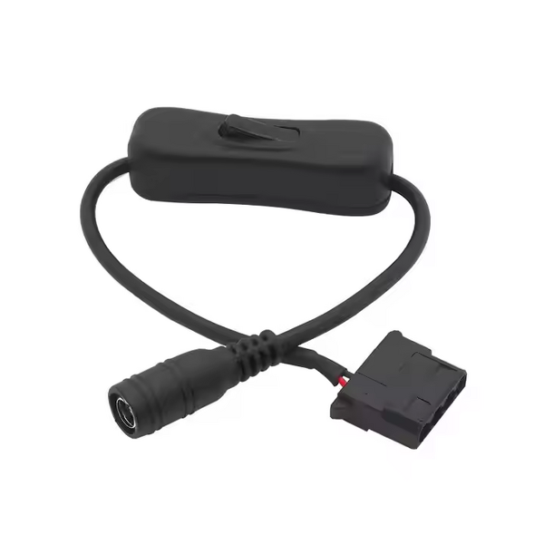 Fan Adapter Cable Factory - DC5521 to Big 4pin with Switch