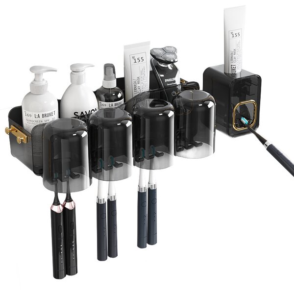 Toothbrush Holder Supplier - Transparent for Couples No-Drill