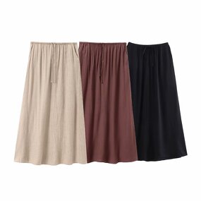 Midi Skirt Manufacturer - OEM Custom PB&ZA Women 2024 Summer Texture