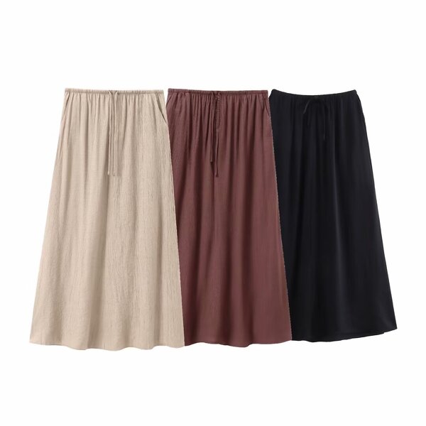 Midi Skirt Manufacturer - OEM Custom PB&ZA Women 2024 Summer Texture