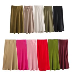 Midi Skirt Manufacturer - OEM Custom PB&ZA Women 2023 Spring Silky Texture