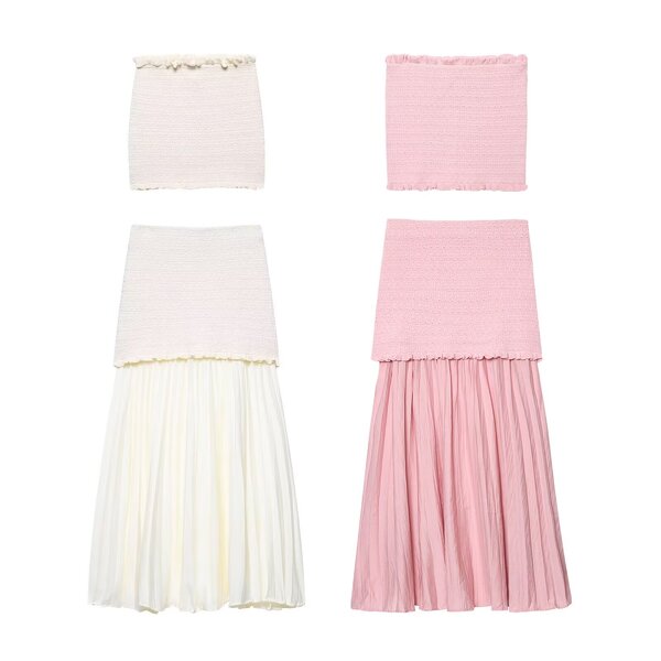 Skirts Manufacturer - OEM Custom PB&ZA Women 2025 Summer Patchwork Knitting