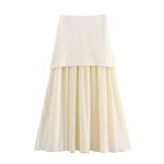 Midi Skirt Manufacturer - OEM Custom PB&ZA Women 2024 Small Pleated Splice