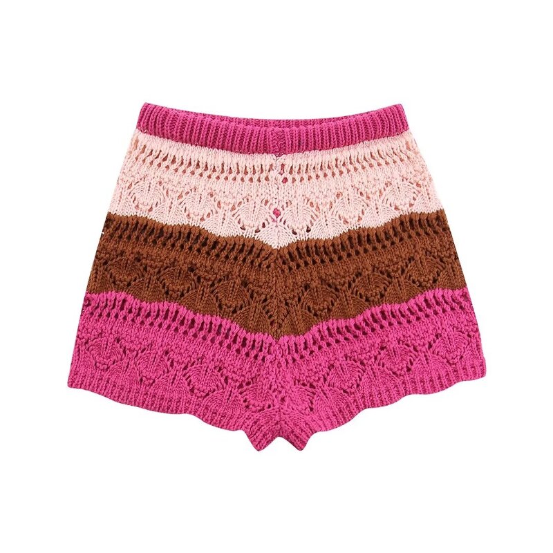 Shorts Manufacturer - OEM Custom PB&ZA Women 2023 Autumn Streak Knit