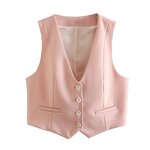 Short Waistcoat Manufacturer - OEM Custom PB&ZA Women 2023 Spring V-neck