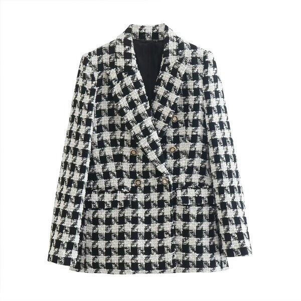 Blazer Manufacturer - OEM Custom PB&ZA Women's Clothing 2022 Houndstooth