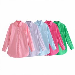 Women's Shirt Manufacturer - OEM Custom BMURHMZA Five Color Cotton Pocket