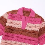 Knitted Sweater Manufacturer - OEM Custom PB&ZA Women 2023 Summer Stripe