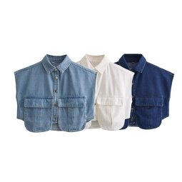 Denim Waistcoat Manufacturer - OEM Custom PB&ZA Women 2023 Autumn 3 Color