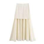 Midi Skirt Manufacturer - OEM Custom PB&ZA Women 2024 Small Pleated Splice