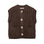 Knitting Vest Manufacturer - OEM Custom PB&ZA Women 2024 Autumn Coarse