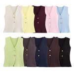 Knitted Vest Manufacturer - OEM Custom PB&ZA Women 2025 New Gold Button