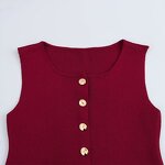 Tank Tops Manufacturer - OEM Custom PB&ZA Women 2025 Gold Buttons Decorated