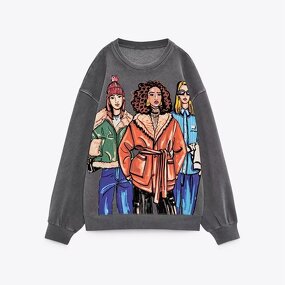 Sweatshirts Manufacturer - OEM Custom PB&ZA Women 2025 Autumn Girl Print