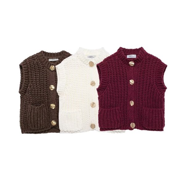 Knitting Vest Manufacturer - OEM Custom PB&ZA Women 2024 Autumn Coarse