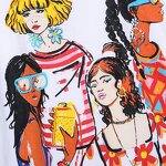 Women's T Shirt Manufacturer - OEM Custom PB&ZA Summer Printing Short