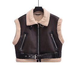 Faux Leather Waistcoat Manufacturer - OEM Custom PB&ZA Women 2025 Double