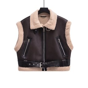 Faux Leather Waistcoat Manufacturer - OEM Custom PB&ZA Women 2025 Double