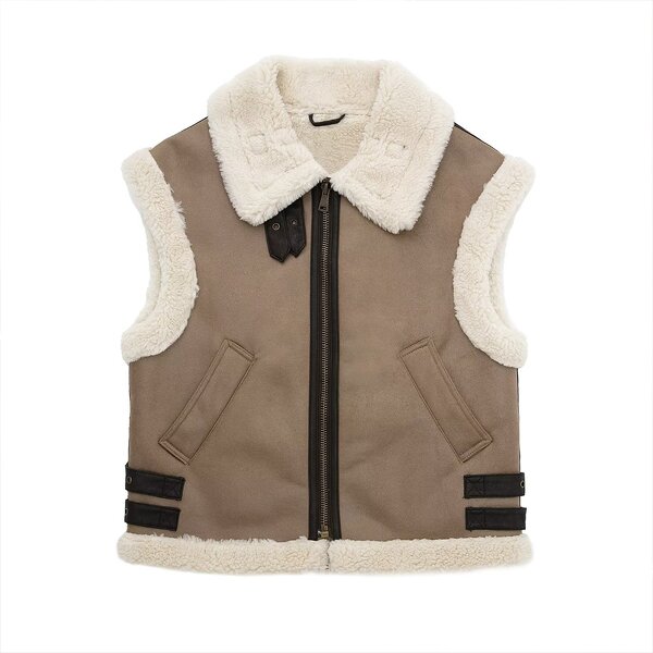 Fleece Waistcoat Manufacturer - OEM Custom PB&ZA Women 2024 Winter Lamb