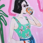 Women's T Shirt Manufacturer - OEM Custom PB&ZA the Girl Print Short