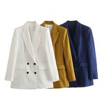 Blazer Coat Manufacturer - OEM Custom PB&ZA Women 2023 Summer Linen Double