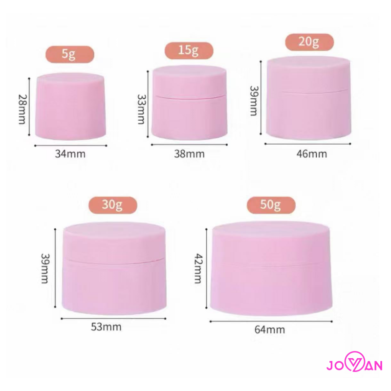 Solid Pink & Blue 5g 10g 15g 30g 50g 80g PP Plastic Jars for Skin Care Cream Loose Powder