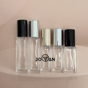 For MUB Custom Empty Square Glass Essential Oil Roller 5ml 10ml 20ml 30ml Flat Shape Roll on Sealing Carton Packing