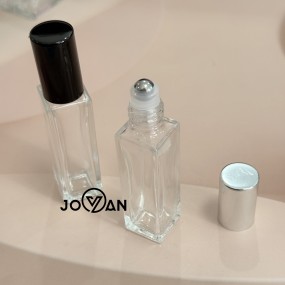 5ml 10ml Flat Design Roll-on Applicator Sealed Carton Pack MUB Empty Square Glass Essential Oil Rollers