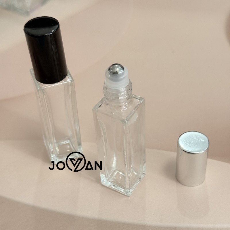 5ml 10ml Flat Design Roll-on Applicator Sealed Carton Pack MUB Empty Square Glass Essential Oil Rollers