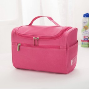 Popular Portable Dark Pink Girls Makeup Bag Easy to Travel with Big Content Makeup Tools