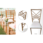 Tiffany Chairs Supplier - Commercial Metal Frame Luxury Gold