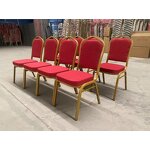 Banquet Wedding Chair Supplier - Modern Gold Frame Red Outdoor