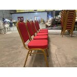 Banquet Wedding Chair Supplier - Modern Gold Frame Red Outdoor