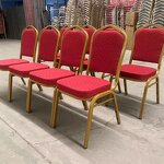 Banquet Wedding Chair Supplier - Modern Gold Frame Red Outdoor