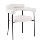 Dining Chair Supplier - Nordic White Wool Blend Boucle Fabric