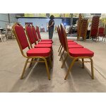 Banquet Wedding Chair Supplier - Modern Gold Frame Red Outdoor