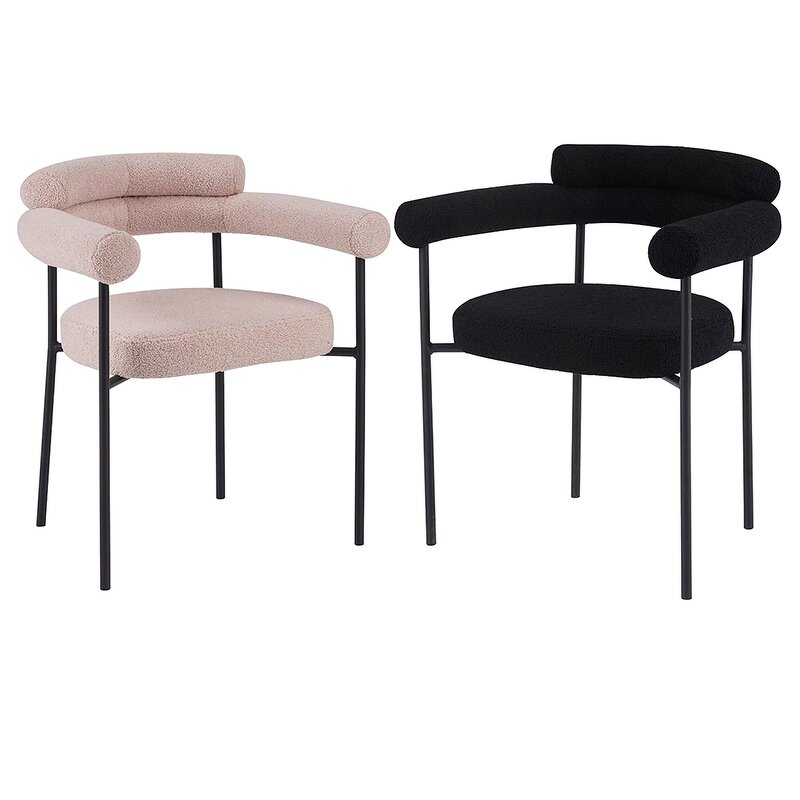 Dining Chair Supplier - Nordic White Wool Blend Boucle Fabric