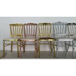 Tiffany Chairs Supplier - Commercial Metal Frame Luxury Gold