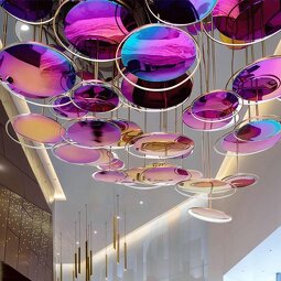 Bubble Pendant Light Supplier - Colorful Cyberpunk Hotel Lobby