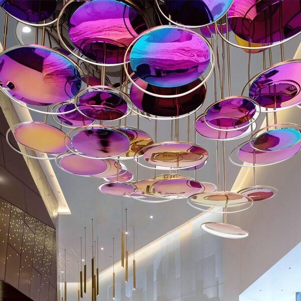 Bubble Pendant Light Supplier - Colorful Cyberpunk Hotel Lobby