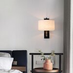 American Fabric Wall Lamp Supplier - Creative Black Iron European