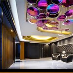 Bubble Pendant Light Supplier - Colorful Cyberpunk Hotel Lobby