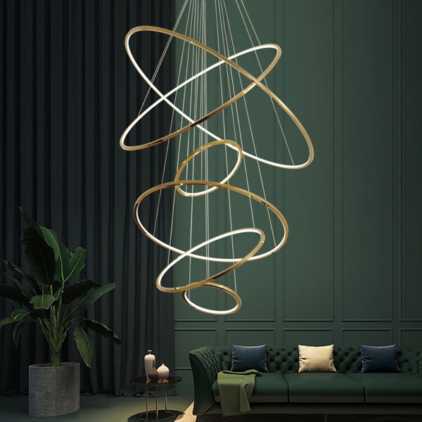 Stainless Steel Chandelier Supplier - Modern Ring Luxury Home