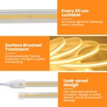 COB LED Strip Supplier - 220V Warm White 10MM IP65 Waterproof