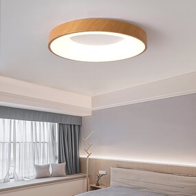 Wood Ceiling Light Supplier - Modern Minimalist 24W Remote