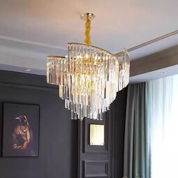 Crystal Chandelier Factory - Large Modern Golden Luxury Home