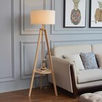 Solid Wood Floor Lamp Supplier - American Retro Integrated Table