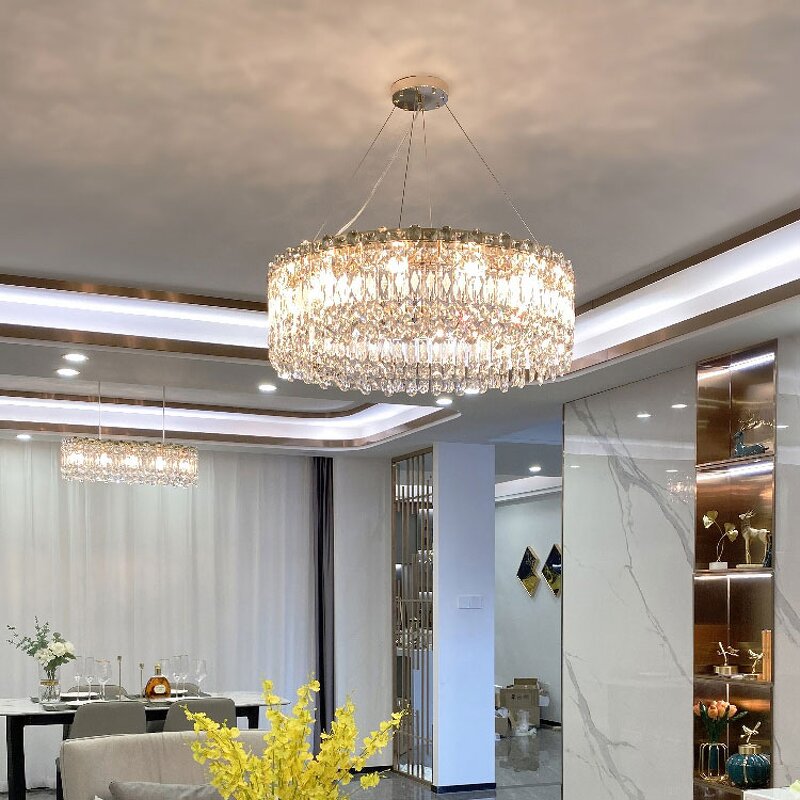 Stainless Steel Chandelier Factory - OEM Indoor Luxury Linear Round Ceiling