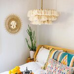 Knitting Tassel Chandelier Factory - OEM Wedding Handmade Natural Rattan Pendant