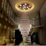 Crystal Chandelier Manufacturer - OEM Contemporary Long Drop Staircase Hotel
